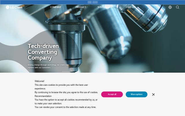 Screenshot of lgchem.com