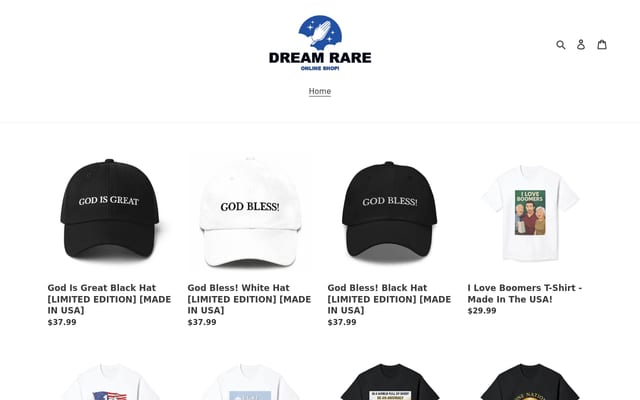 Screenshot of dreamrare.com
