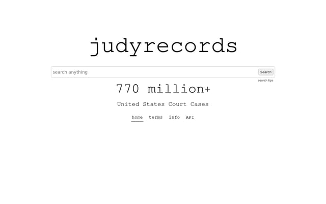 Screenshot of judyrecords.com