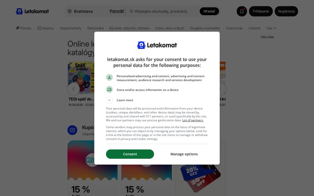 Screenshot of letakomat.sk