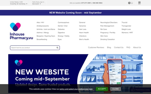 Screenshot of inhousepharmacy.vu