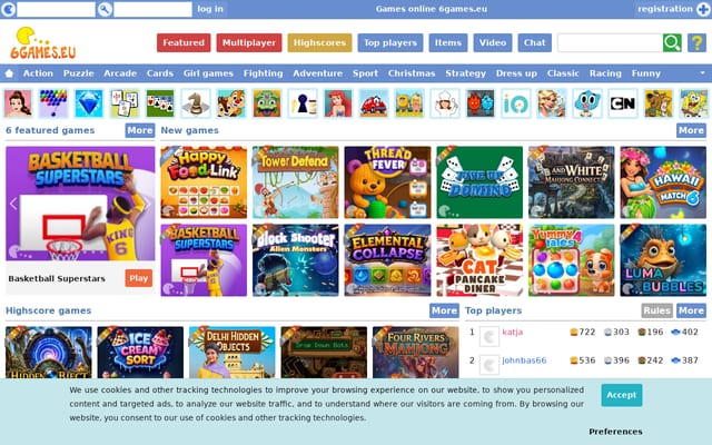 Screenshot of 6games.eu