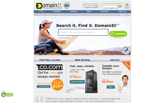 Screenshot of domainit.com