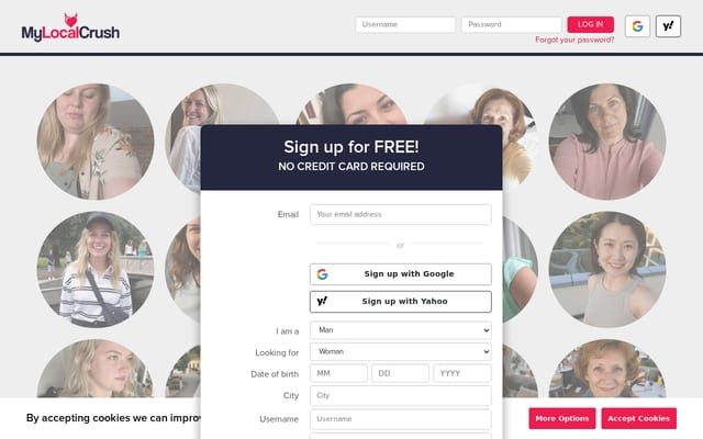 Screenshot of mylocalcrush.com