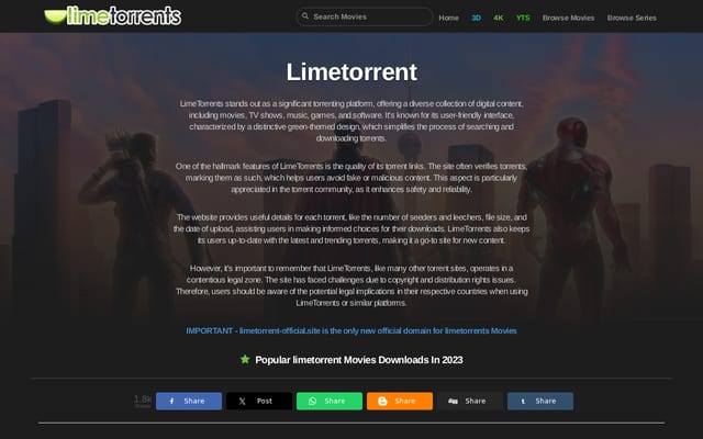 Screenshot of limetorrents.icu