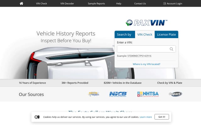 Screenshot of faxvin.com