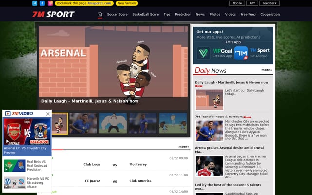 Screenshot of 7msport.com