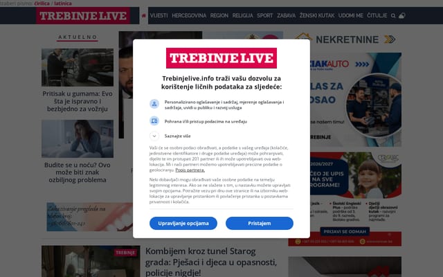 Screenshot of trebinjelive.info