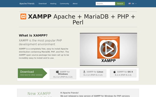 Screenshot of apachefriends.org