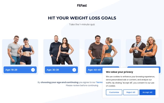 Screenshot of fitfast.com