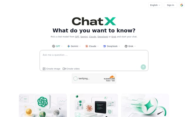 Screenshot of chatx.ai
