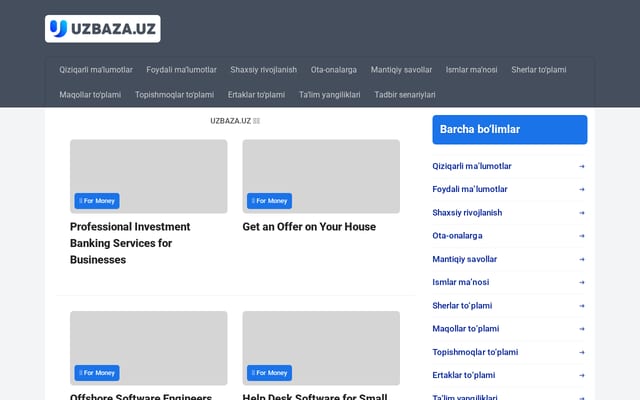 Screenshot of uzbaza.uz