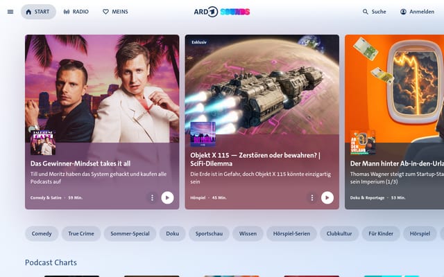 Screenshot of ardaudiothek.de