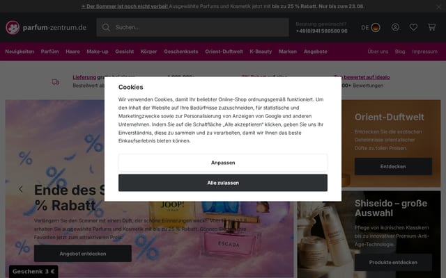 Screenshot of parfum-zentrum.de
