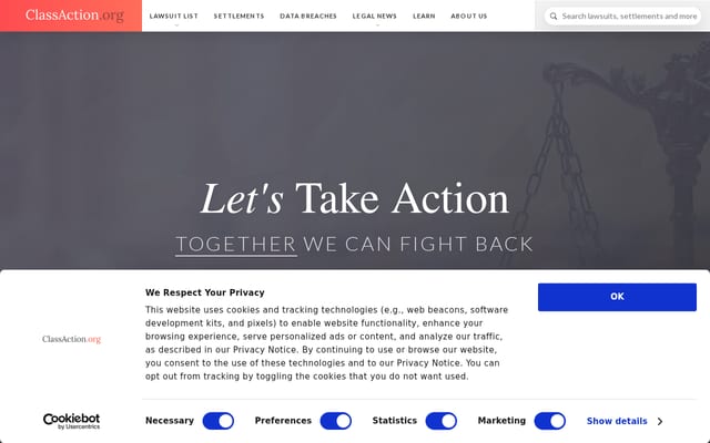 Screenshot of classaction.org