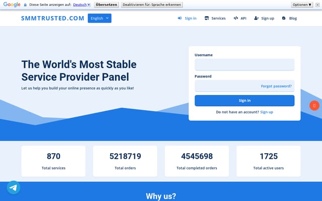 Screenshot of smmtrusted.com