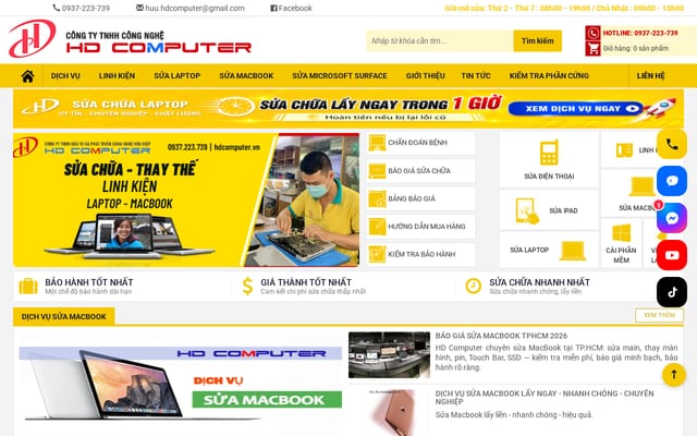 Screenshot of hdcomputer.vn