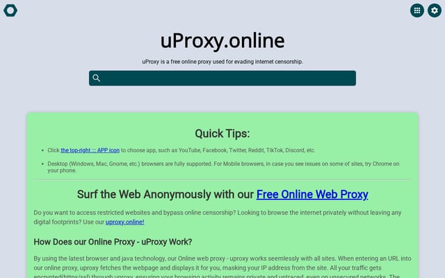 Screenshot of uproxy.online