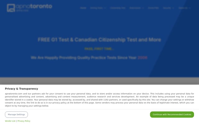 Screenshot of apnatoronto.com