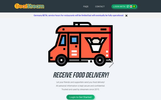 Screenshot of treatstream.com