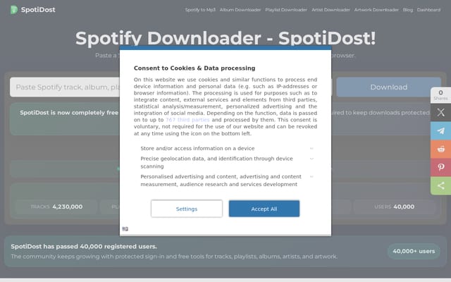 Screenshot of spotidost.com