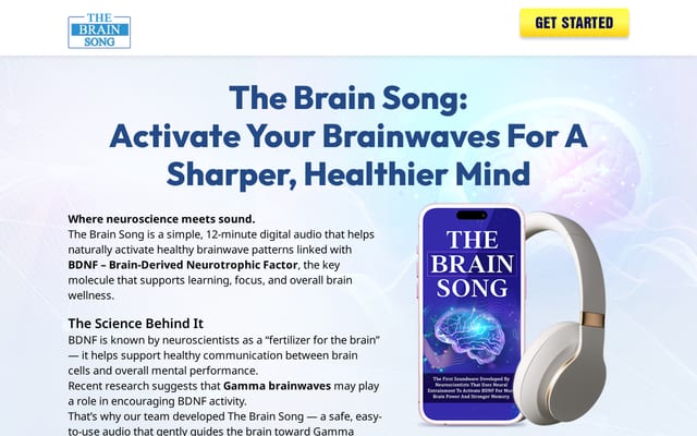 Screenshot of brainsongoriginal.com