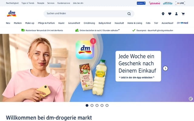 Screenshot of dm.de