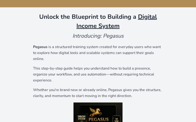 Screenshot of mypegasusnow.com
