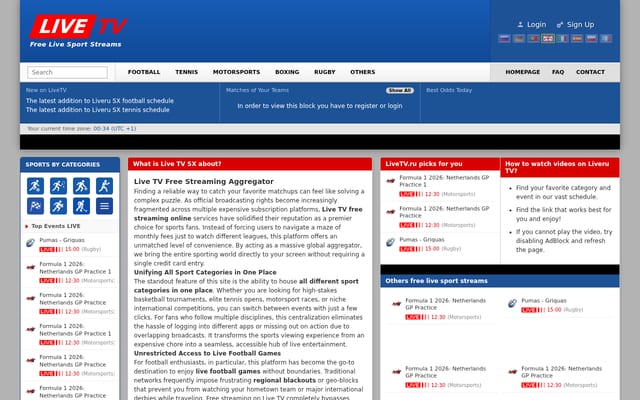 Screenshot of livesx.eu