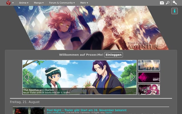 Screenshot of proxer.me
