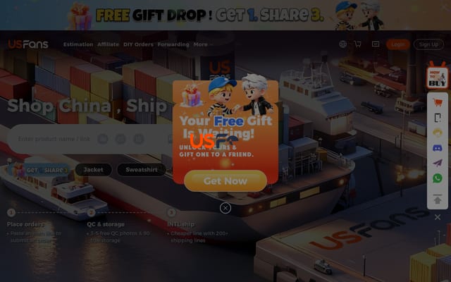 Screenshot of usfans.com