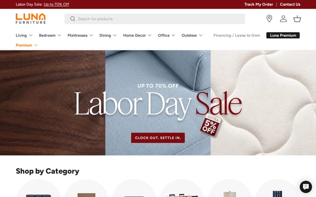Screenshot of lunafurn.com