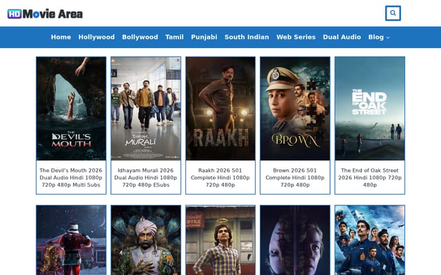 Screenshot of hdmoviearea.net