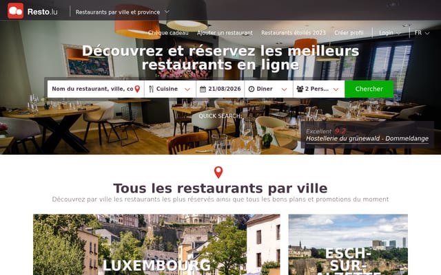 Screenshot of resto.lu