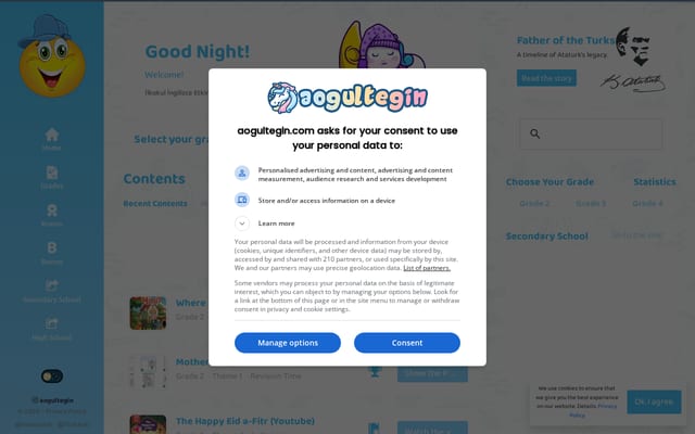 Screenshot of aogultegin.com