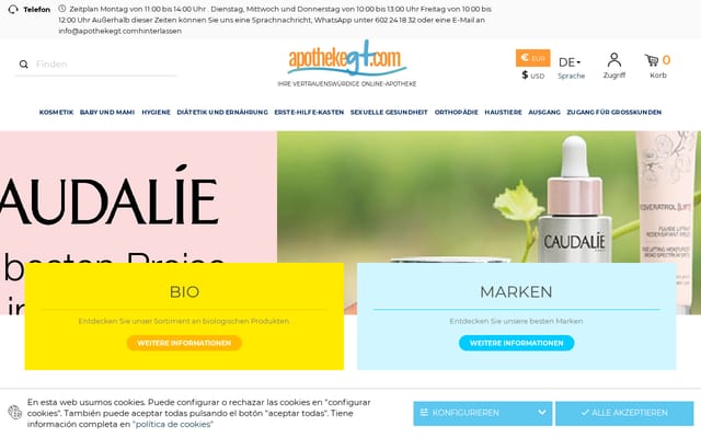 Screenshot of apothekegt.com