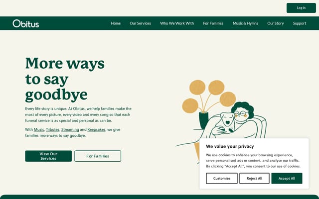 Screenshot of obitus.com