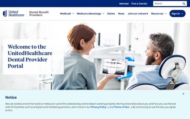 Screenshot of uhcdental.com