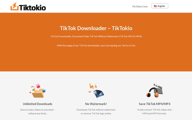 Screenshot of tiktokio.cc