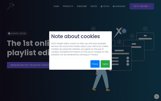 Screenshot of xtream-editor.com