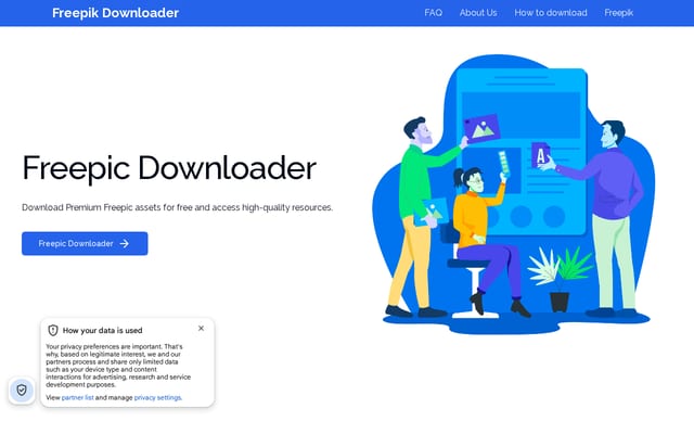 Screenshot of freepicdownloader.com