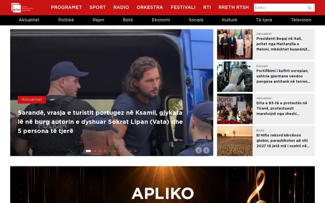 Screenshot of rtsh.al