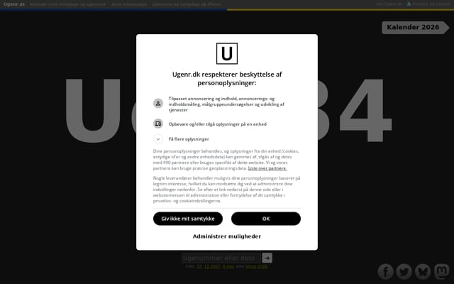 Screenshot of ugenr.dk