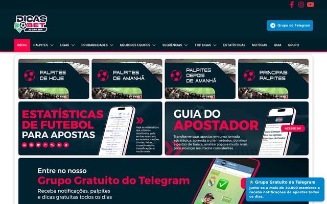 Screenshot of dicasbet.com.br
