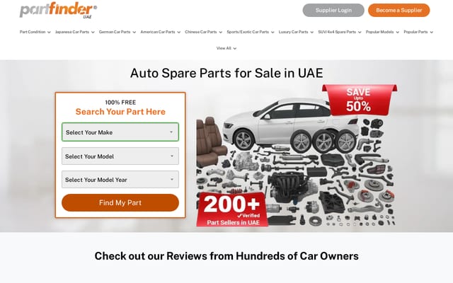 Screenshot of thepartfinder.ae