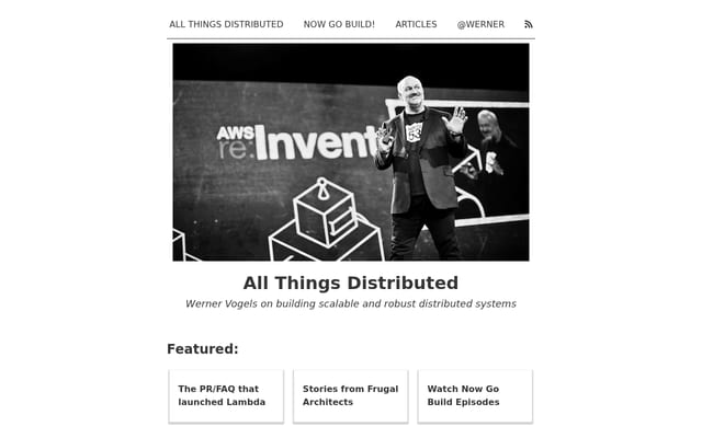 Screenshot of allthingsdistributed.com