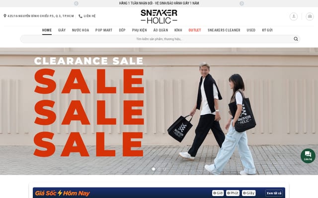 Screenshot of sneakerholicvietnam.vn