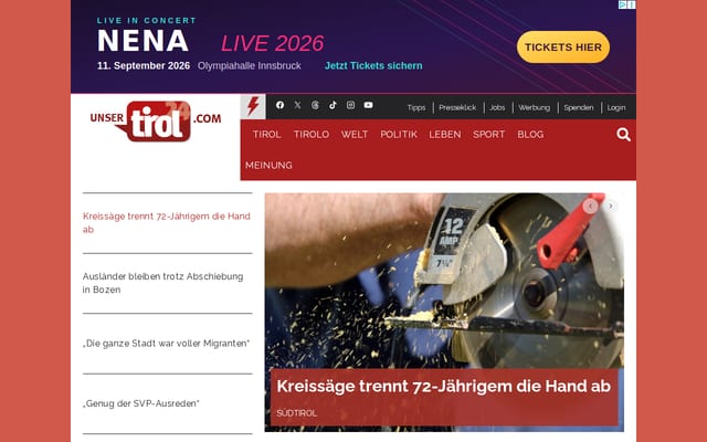 Screenshot of unsertirol24.com