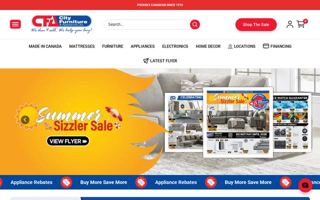 Screenshot of cityfurniturecanada.com