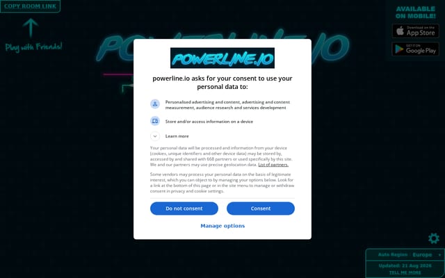 Screenshot of powerline.io